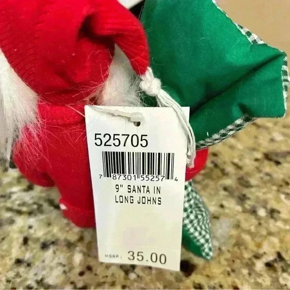 Annalee Santa Claus in Long Johns and mouse slippers 9” NWT - Picture 8 of 8